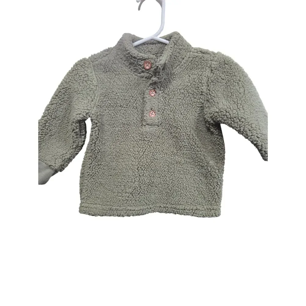 5/$20 Olive Green Fleece Sweater - Carter's - 6mo